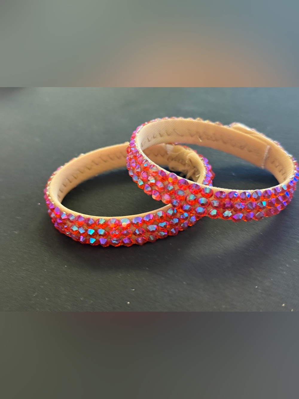 Crystal-Embellished Pink AB Ballroom Bracelet